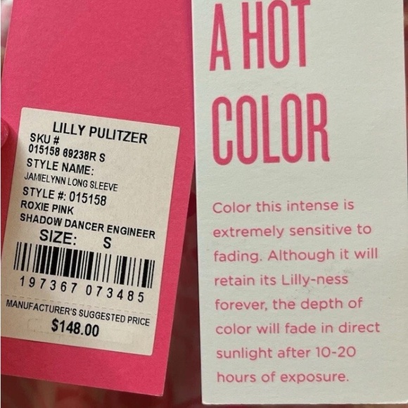 Lilly Pulitzer Jamie Lynn 3/4 Tie Sleeve‎ Off The Shoulder Top Blouse Sz-S NWOT - Picture 10 of 11